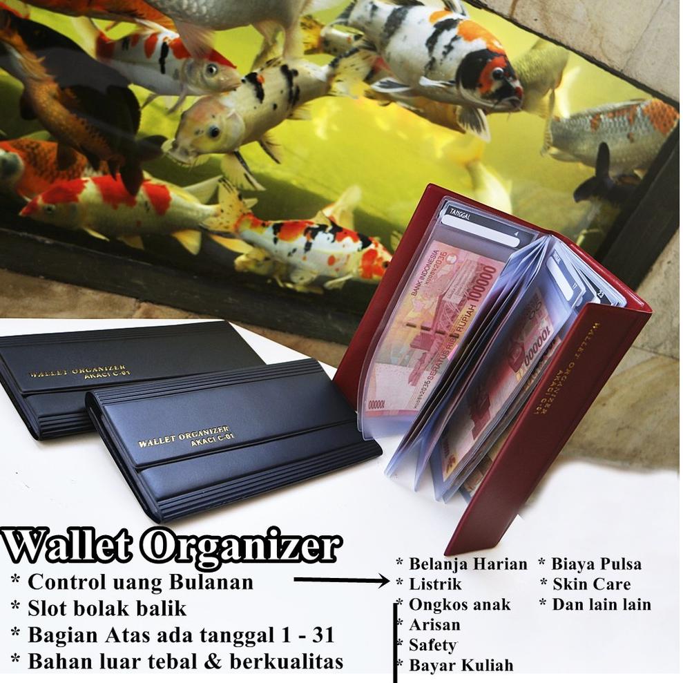 [KODE PRODUK MWQhj78100] Akaci Premium Original Wallet Organizer Dompet Disiplin Uang Harian Pintar 