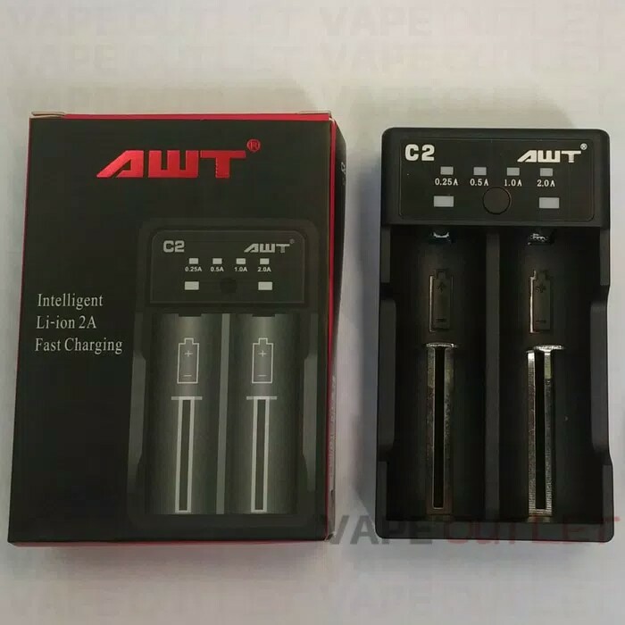 Charger AWT C2 2A USB LED Indicator Authentic - Vape Baterai