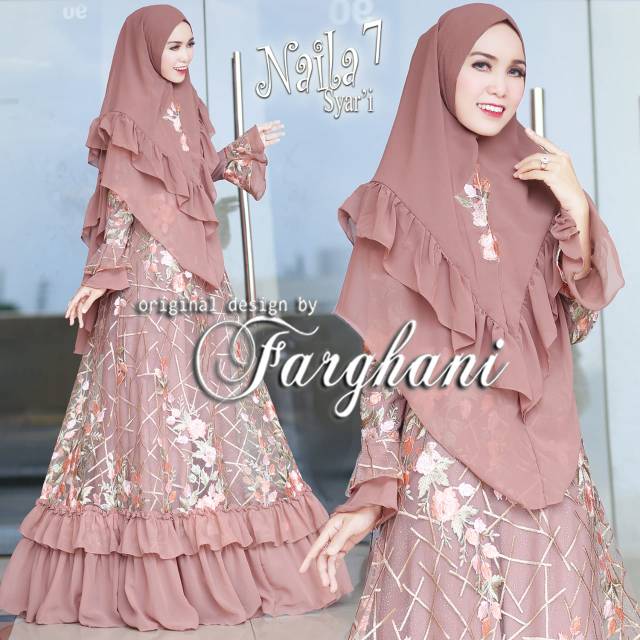 Naila gamis syari pesta original Farghani