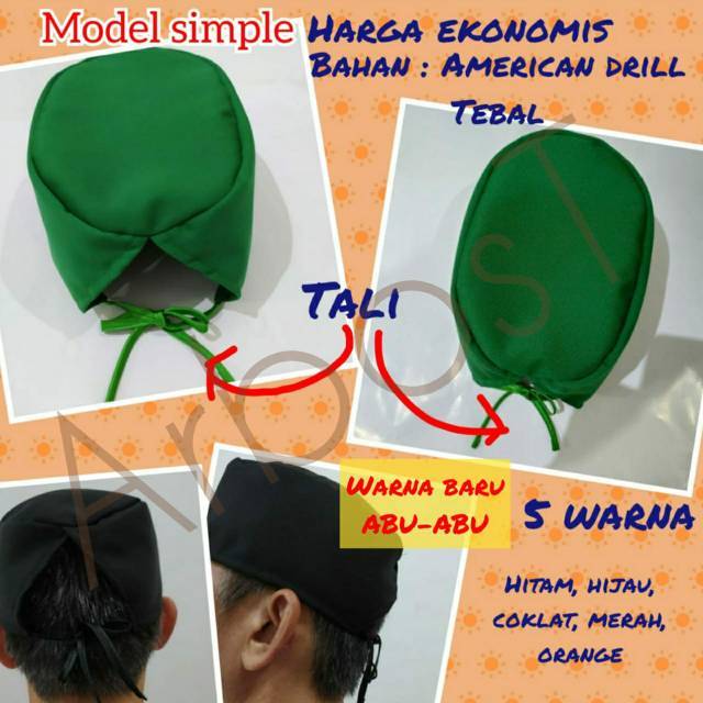 Topi bedah topi operasi surgical cap topi chef topi koki