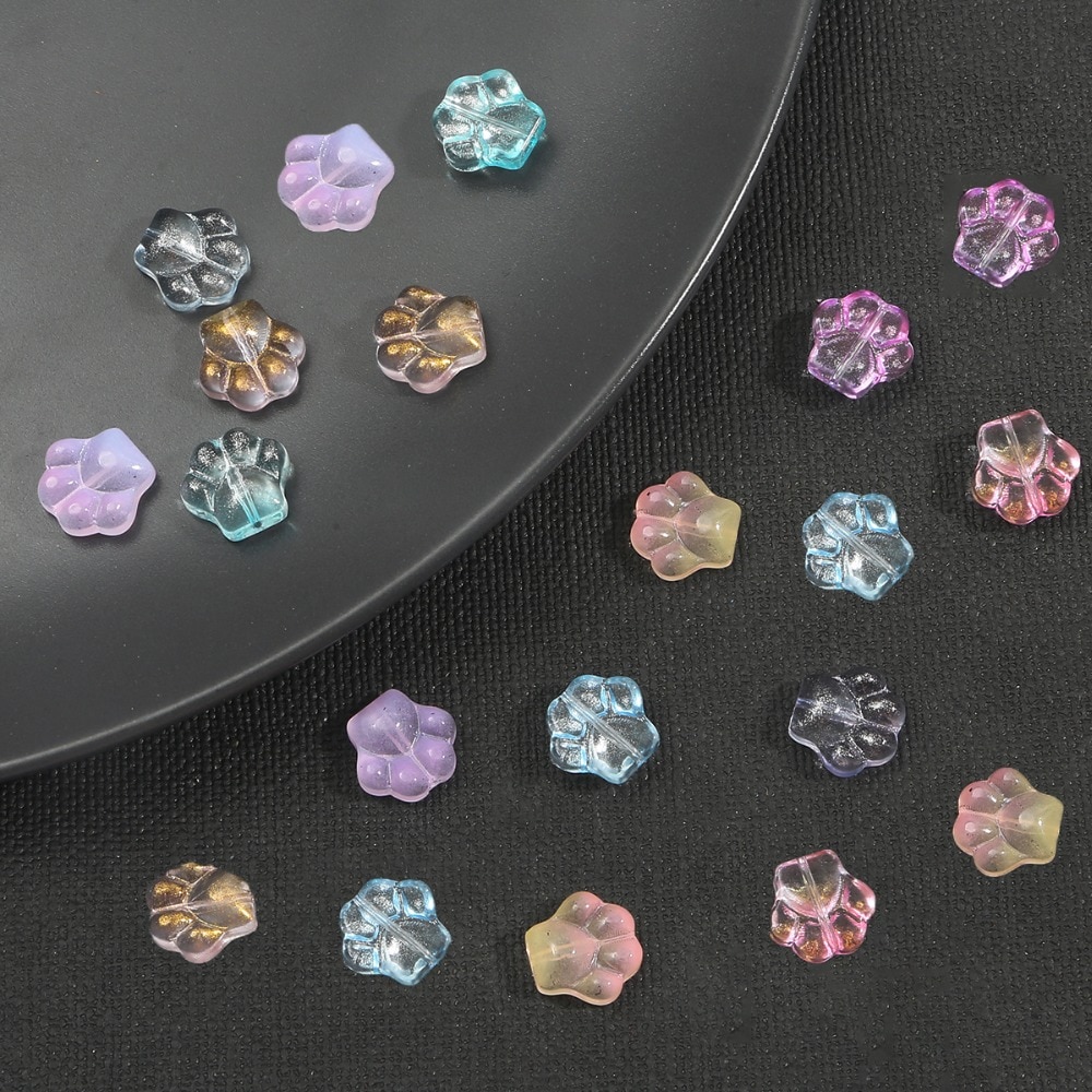 10pcs/pack 13x14mm Cat Claw Beads Loose Spacer Glass Beads Charms Connector for Bracelet Necklace For DIY Handmade accessories