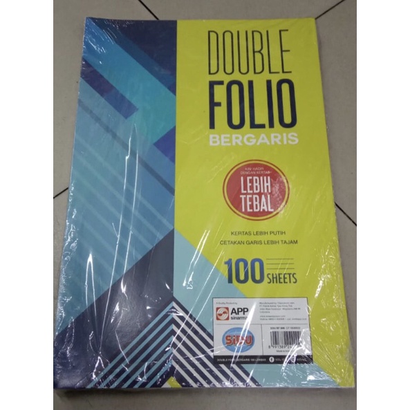 

Sinar Dunia kertas Double Folio Bergaris isi 100 lembar