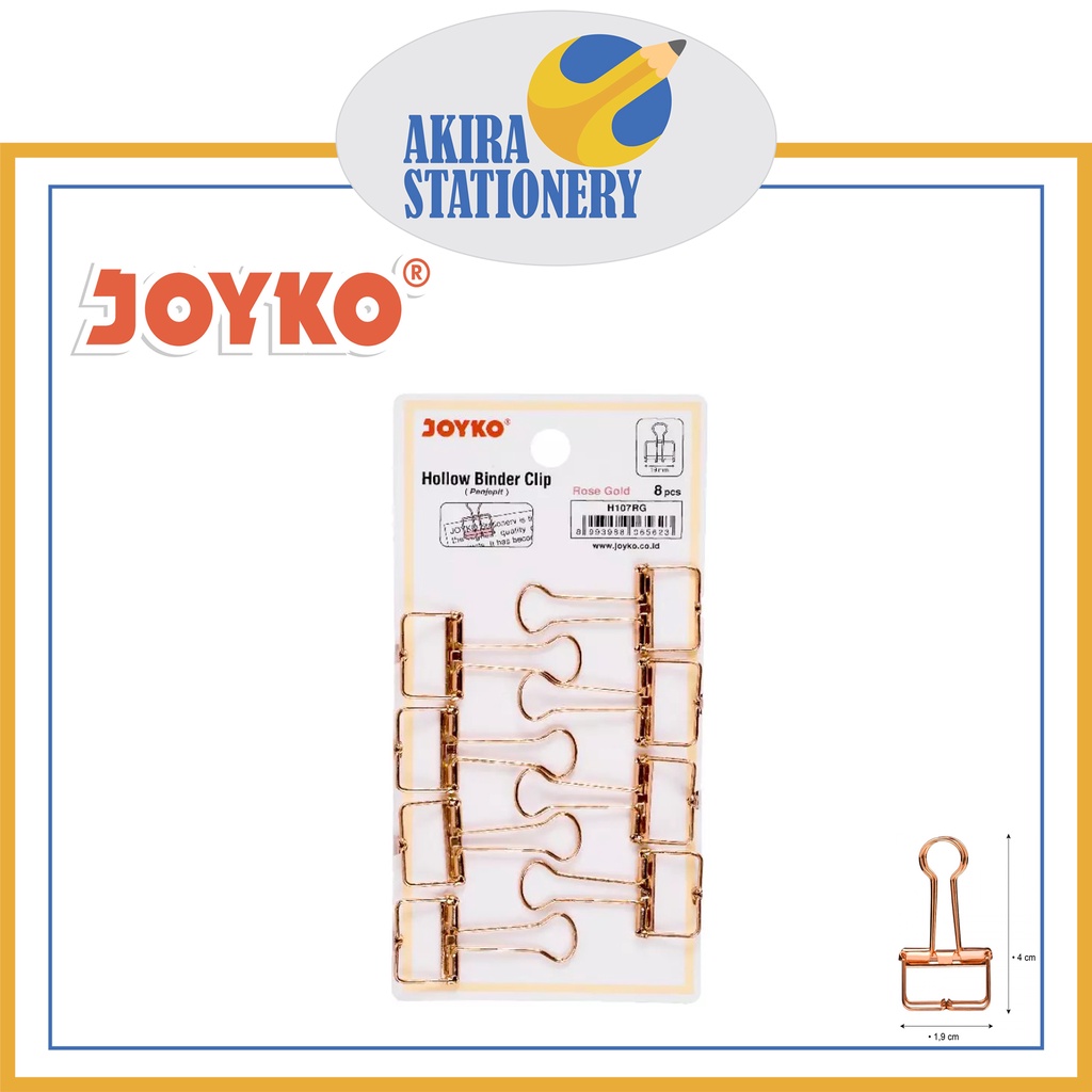 

Binder Clips JOYKO Nomor H 107 RG / Penjepit Kertas H107RG / Klip JOYKO Rose Gold H107-RG