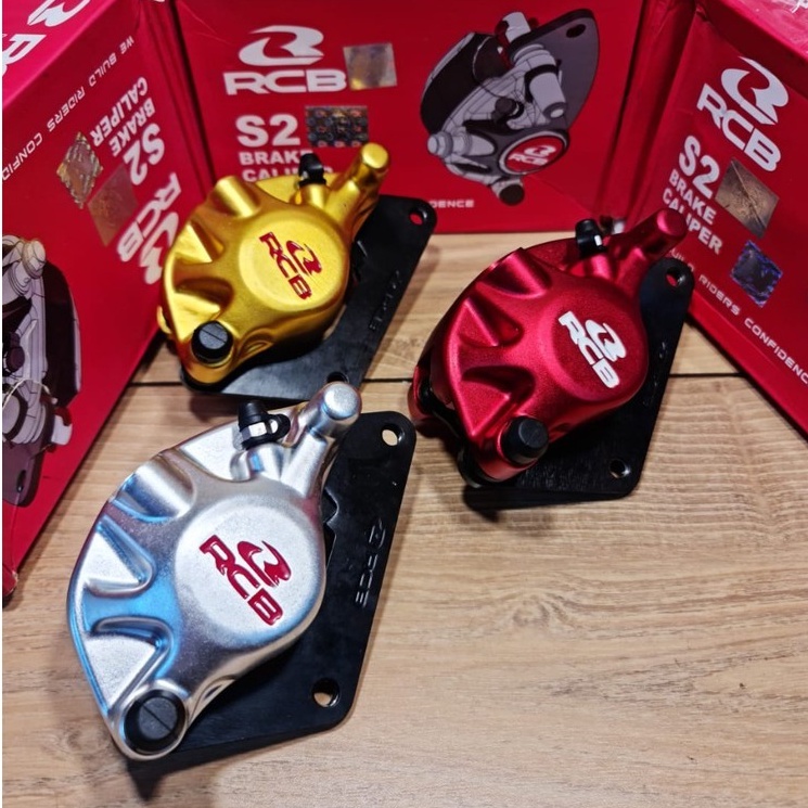 KALIPER DEPAN RCB S2 CB150R OLD/CBR150/TIGER/MEGAPRO SILVER/RED/GOLD BRAKE CALIPER FRONT ORIGINAL RA