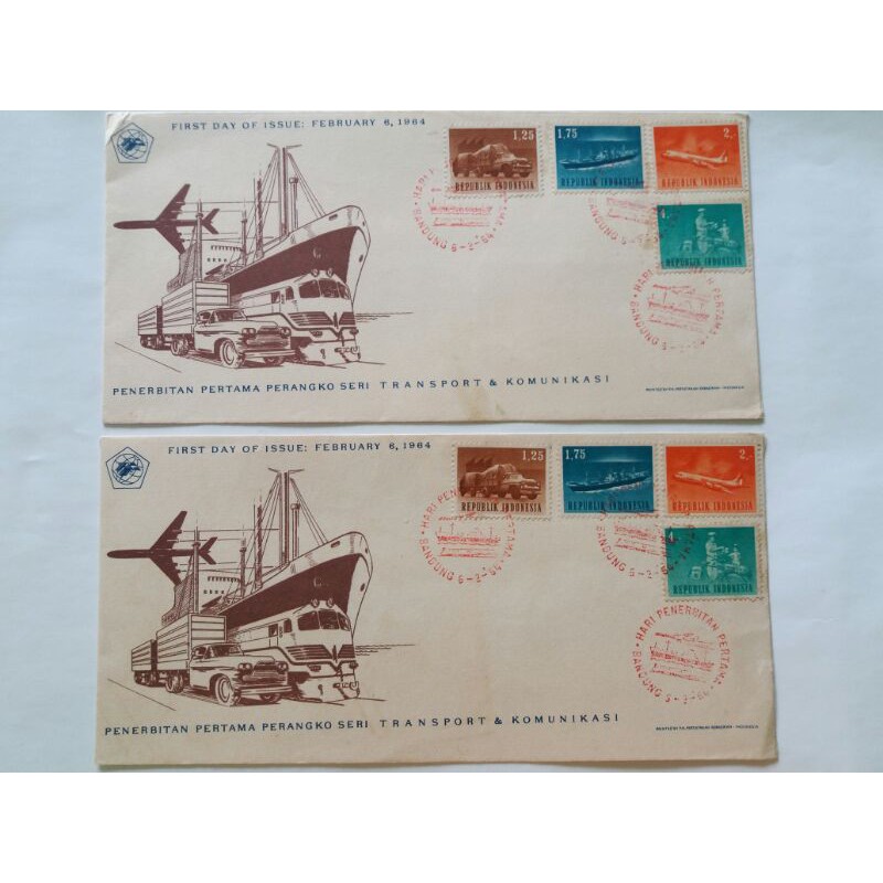 

SHP Sampul Hari Pertama Seri Transport & Komunikasi I, 6 Februari 1964-Filateli-Perangko-FDC