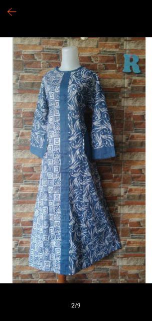 Gamis Batik Cap Indigo