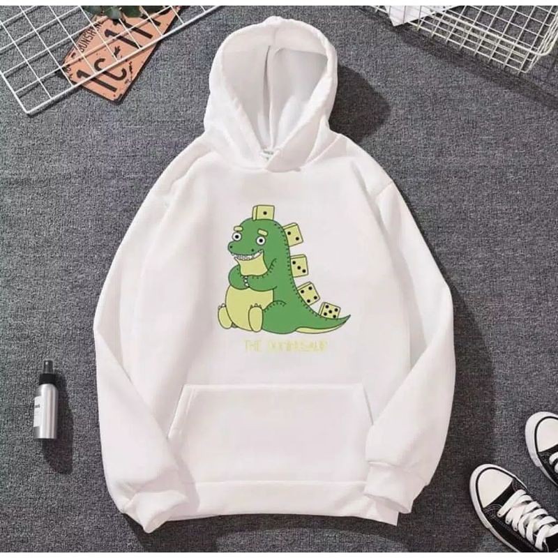 DOMINOSAUR HOODIE WANITA - ATASAN TEBAL PREMIUM