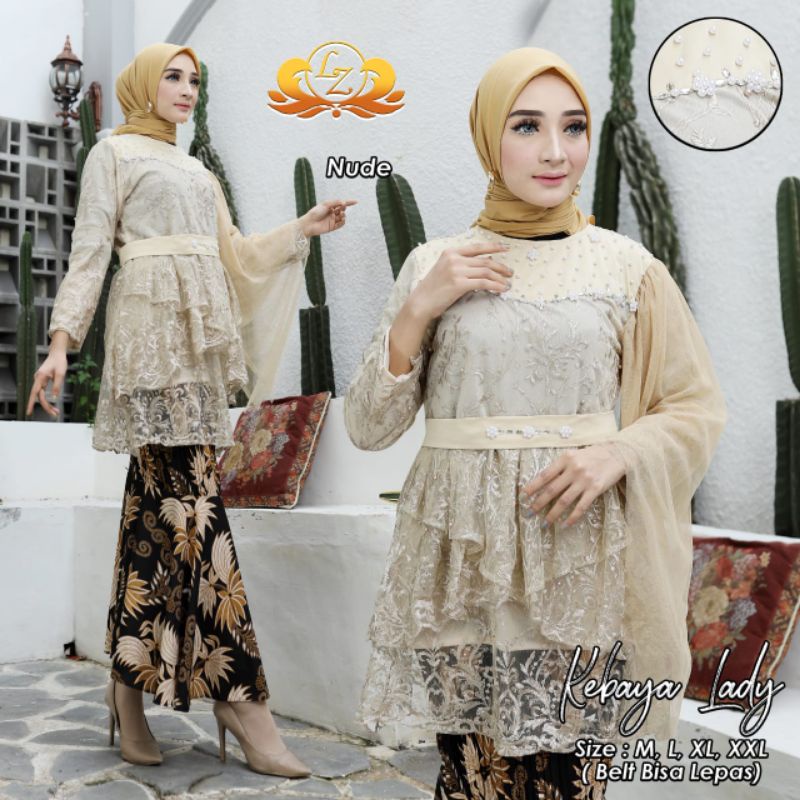 Permata Olshop / Kebaya Blouse Lady LK / Kebaya Modern / Baju Wisuda Terbaru / Brokat Pesta Mewah / Setelan Baju  Kebaya Wanita