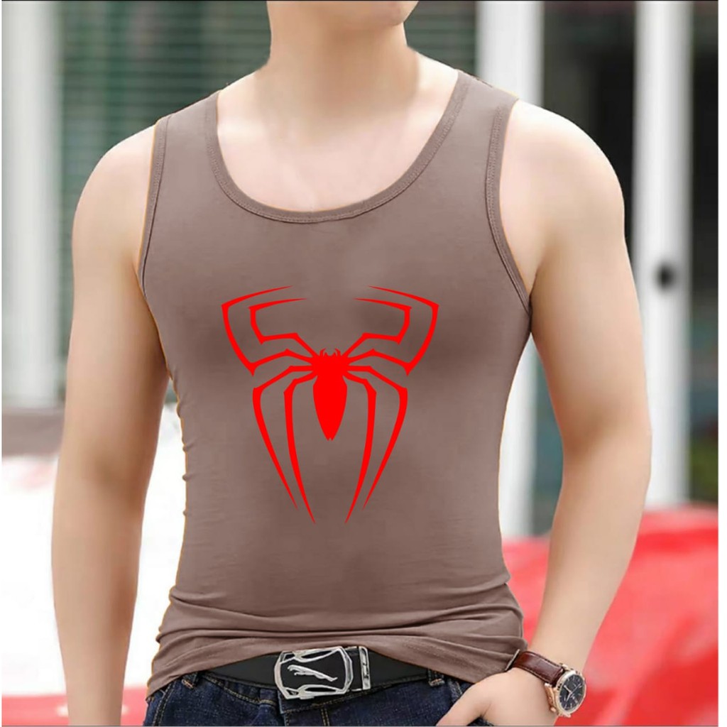 Bisa COD / DS - SINGLET SPIDER / kaos dalam / singlet cowok / singlet olah raga / singlet motif