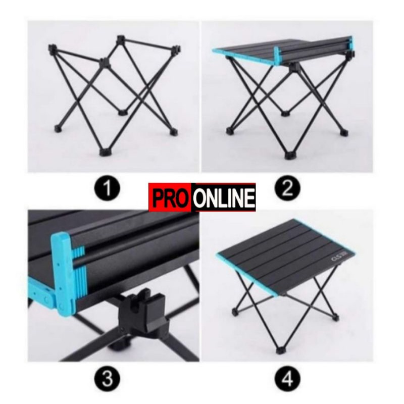 Meja Lipat Portable Camping Oudoor Piknik Foldable Bahan Aluminium / Aloy