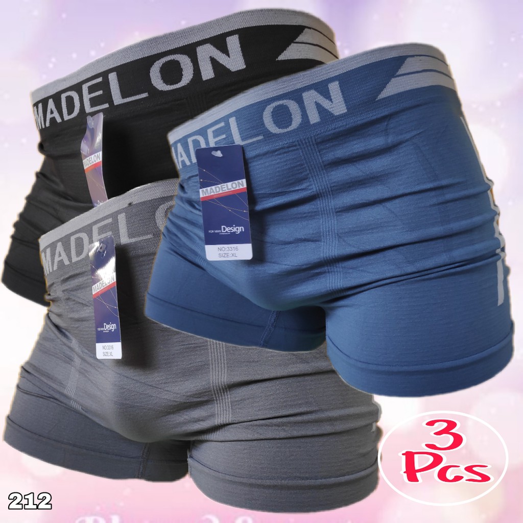 K212T - (HARGA PER 3 Pcs) CELANA DALAM BOXER PRIA MADELON SIZE M - XL