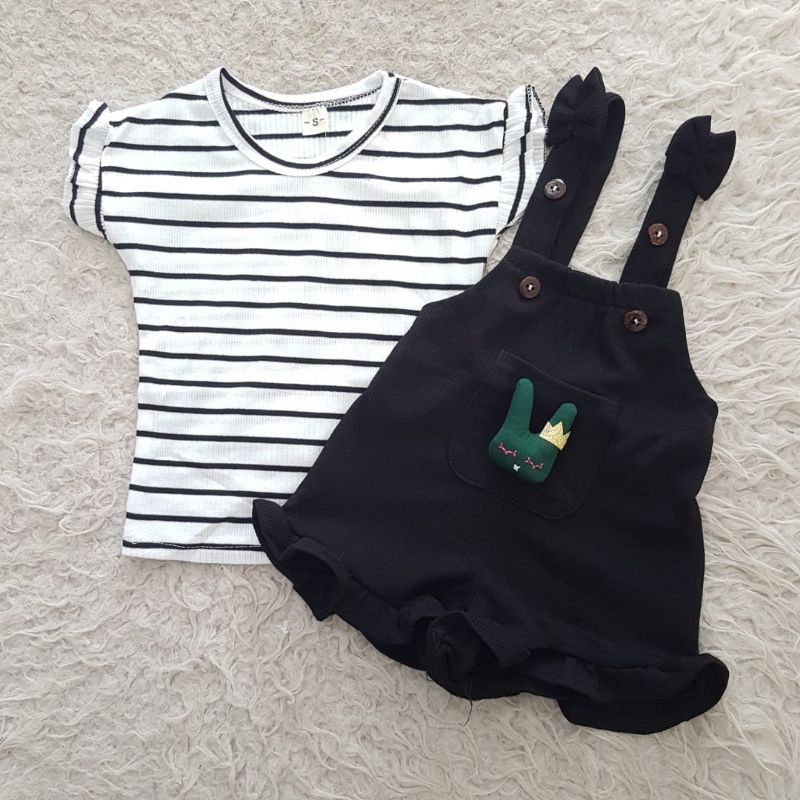 Setelan Bunny Overall set