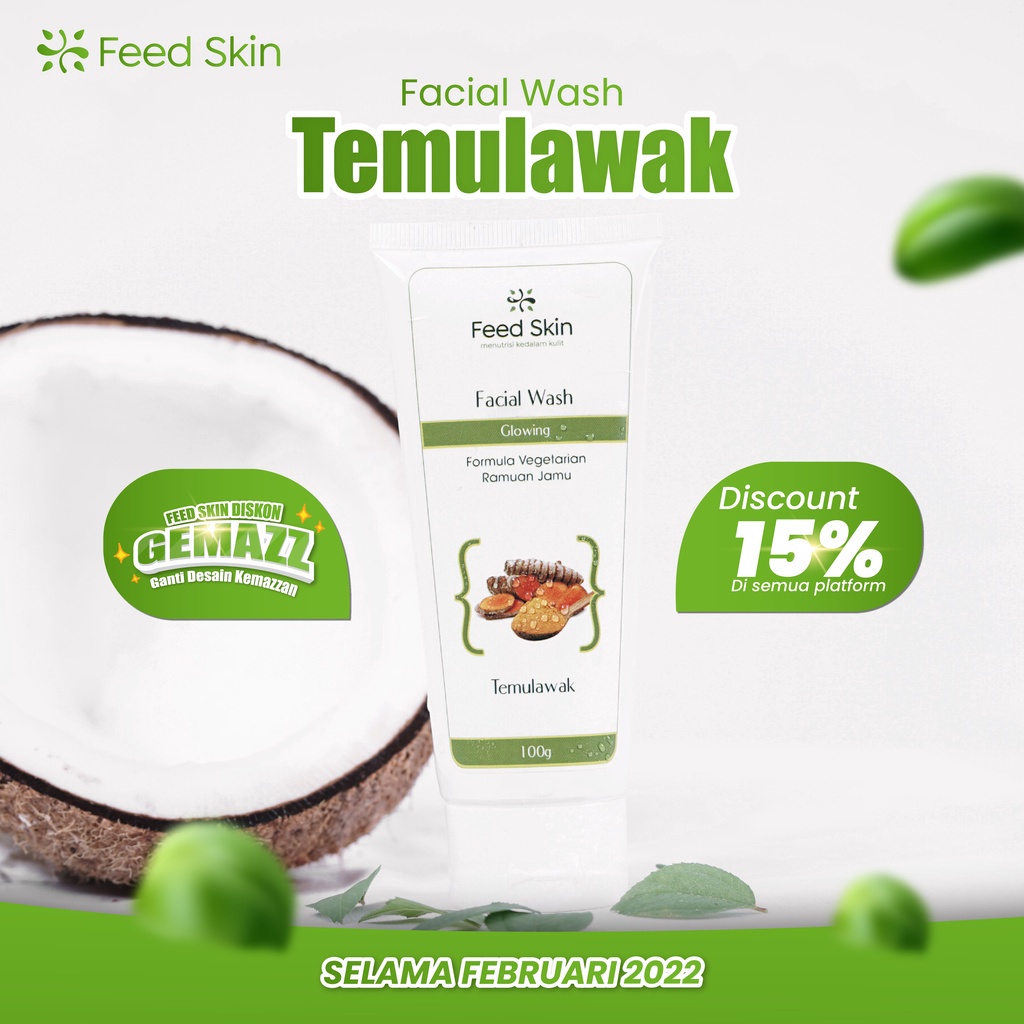 FEED SKIN Facial Wash Temulawak Original Natural Bpom Untuk Wanita