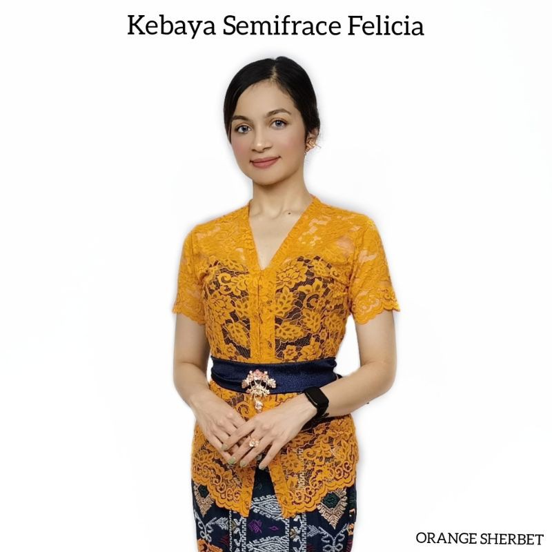 Atasan Kebaya Kartini Semifrance Lengan Pendek Felicia | Shopee Indonesia