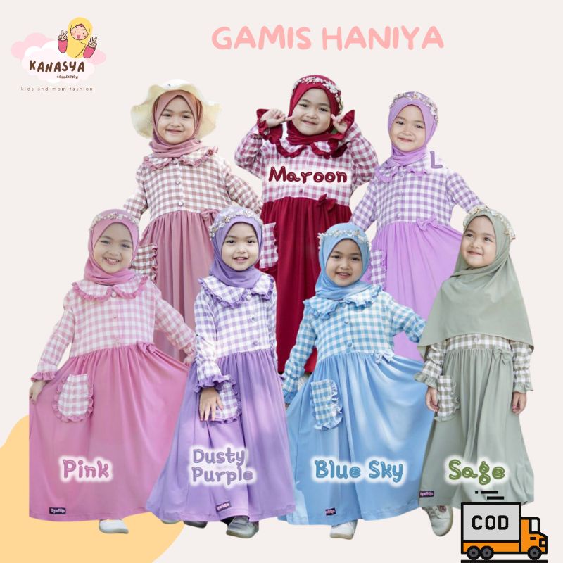 Gamis Haniya syafiqa hijab , gamis anak, gamis set hijab