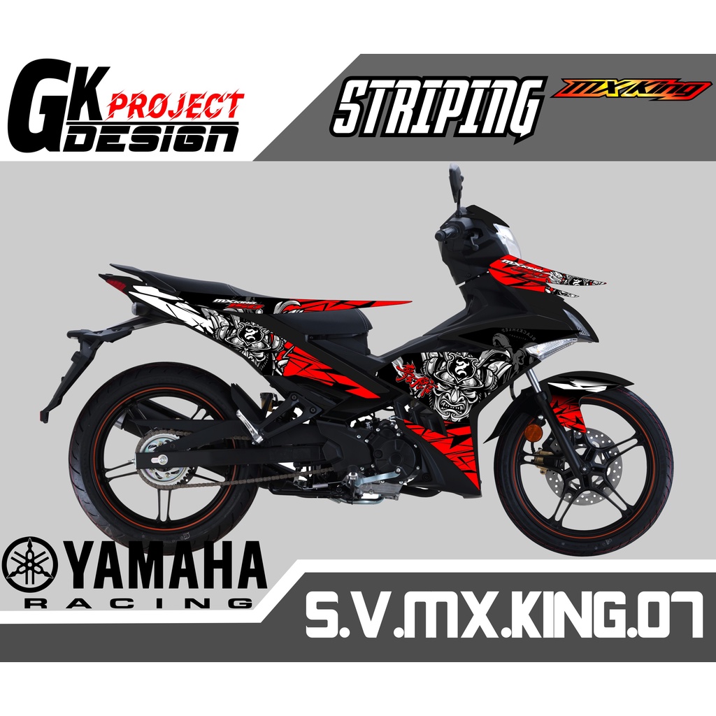 STRIPING MX KING 150 SEMI FULL - STIKER MOTOR MX KING MOTIF SAMURAI 07