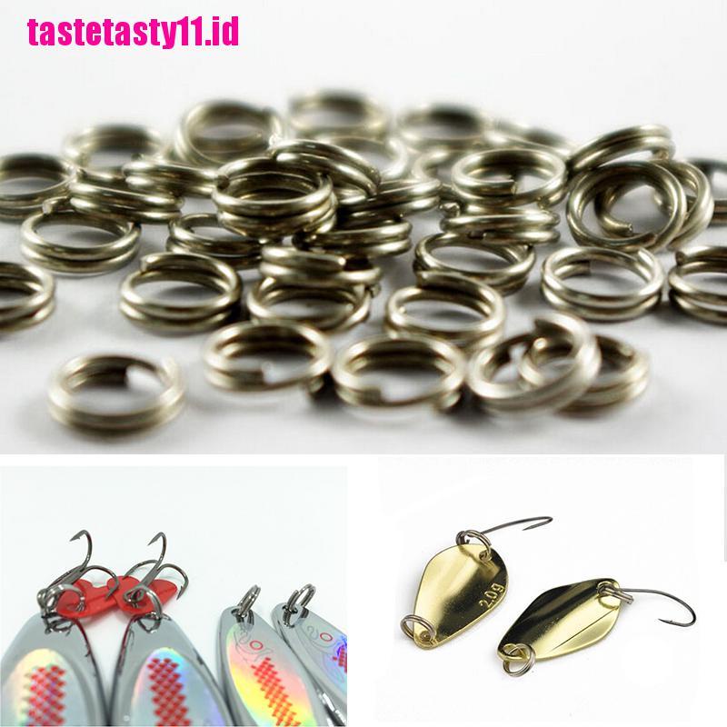 50 / 100X Split Ring Kosong Bahan Stainless Steel Untuk Umpan Pancing