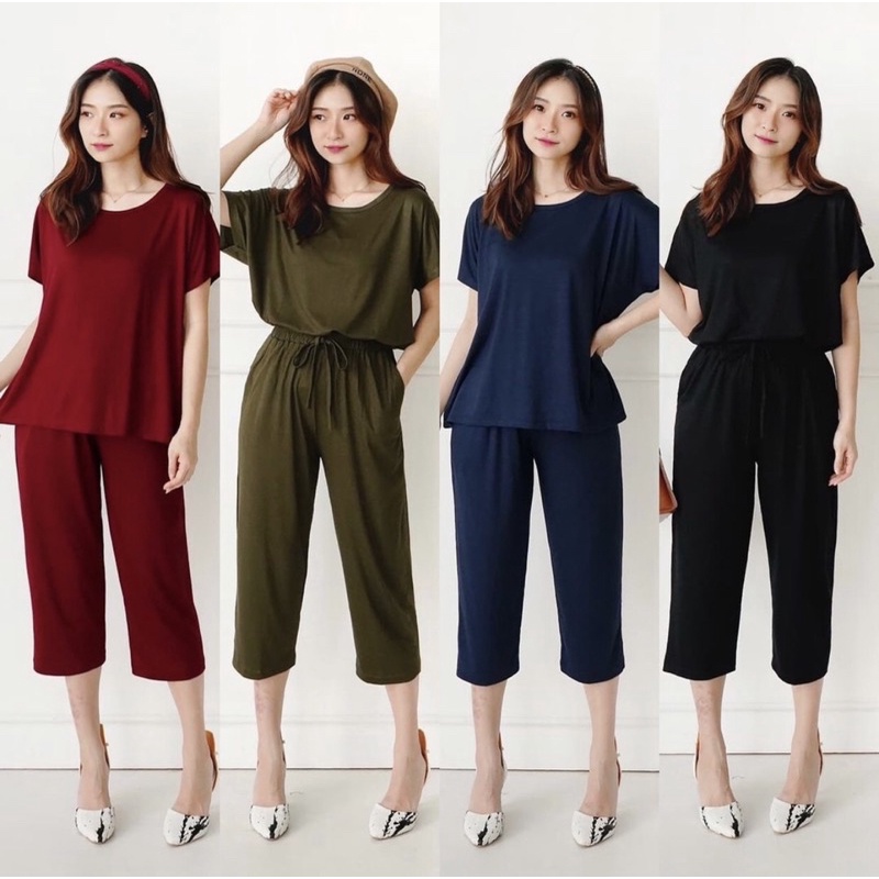 Rayon Set Polos Wanita Best Seller - Setelan Wanita