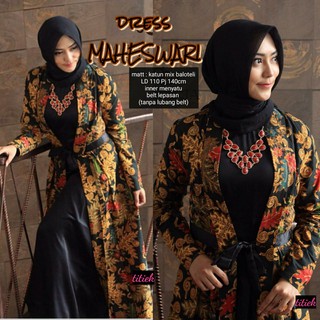 Maheswari couple batik long dress gamis  batik kemeja 