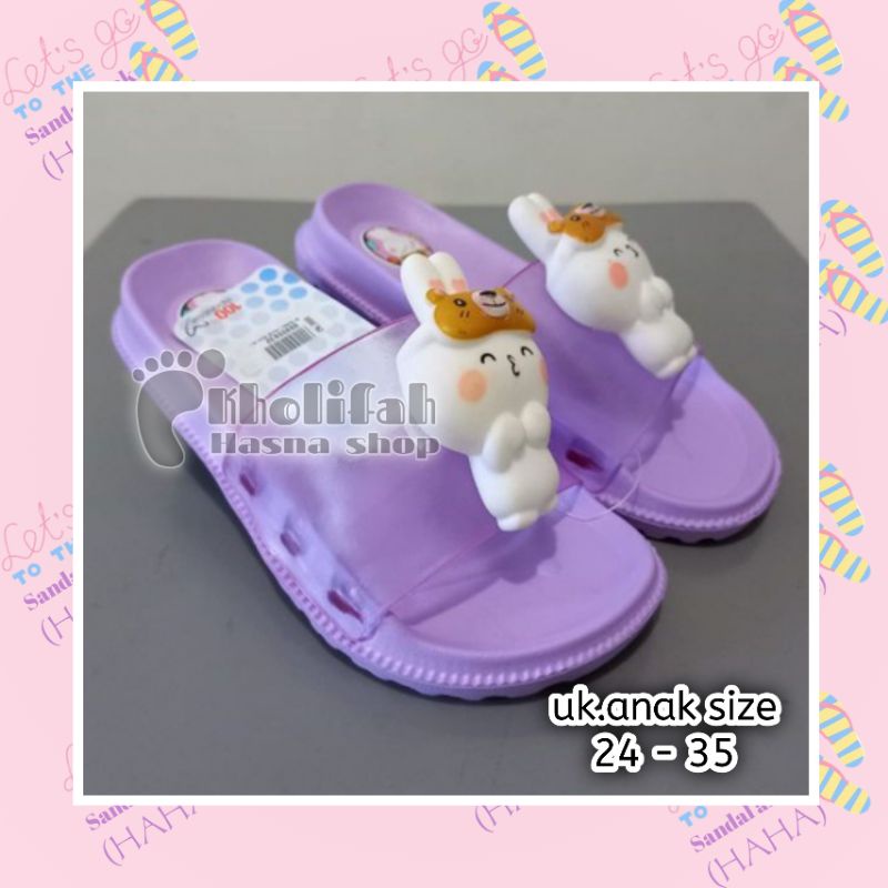 sandal anak slop boneka kelinci perempuan 361d/c Dulux