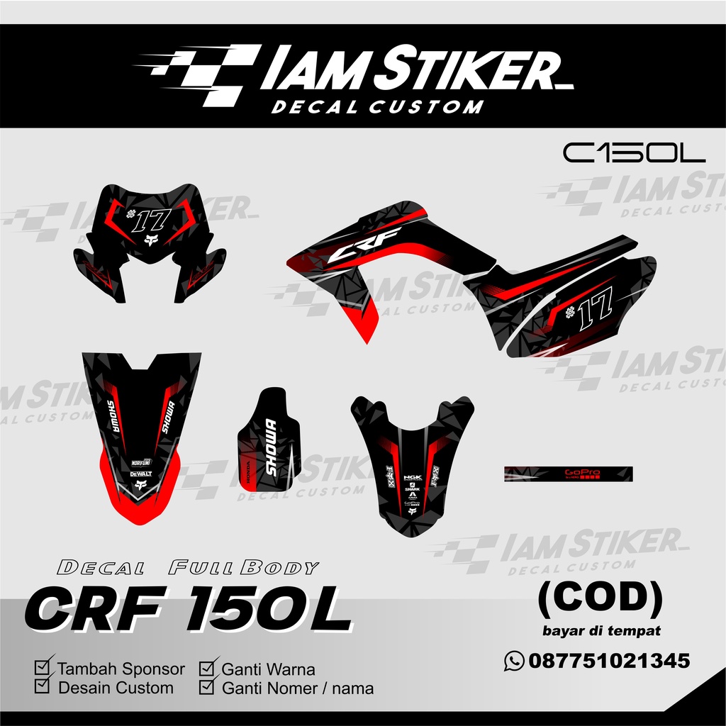DECAL SUPERMOTO MILITAN ORIGINAL CRF 150L