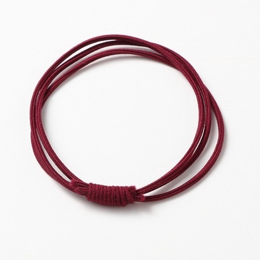 Reseller Welcome - F5104 (1PCS) Karet Rambut Korea Polos 3 IN 1 / Ikat Rambut / Karet Rambut Elastis-Maroon