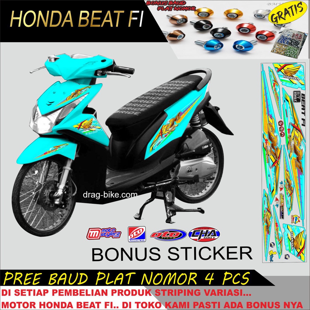 STRIPING  STIKER MOTOR HONDA BEAT FI VARIASI