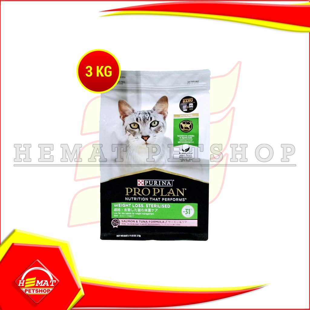 ProPlan Makanan Kucing Kebiri Obesitas Pro Plan Sterilised Salmon 3 KG