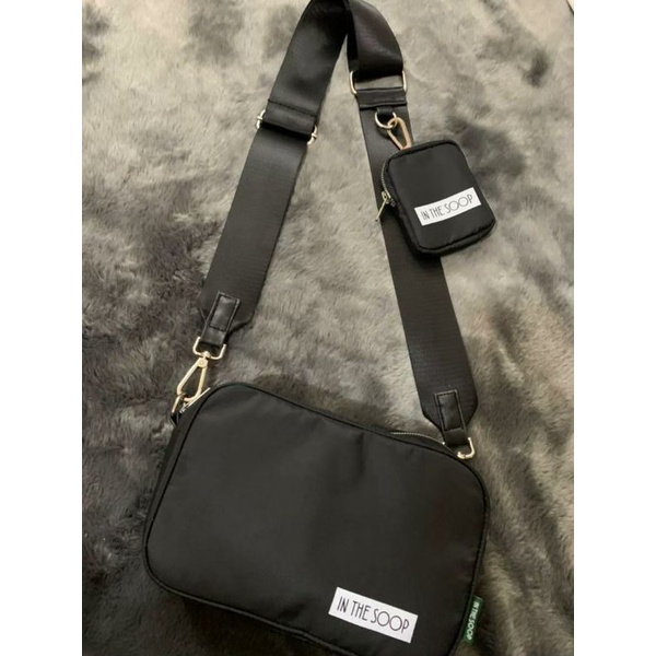 READY STOCK UNOFFICIAL BTS IN THE SOOP BODYBAG BLACK SLING BAG ITS SEASON 2 MERCH