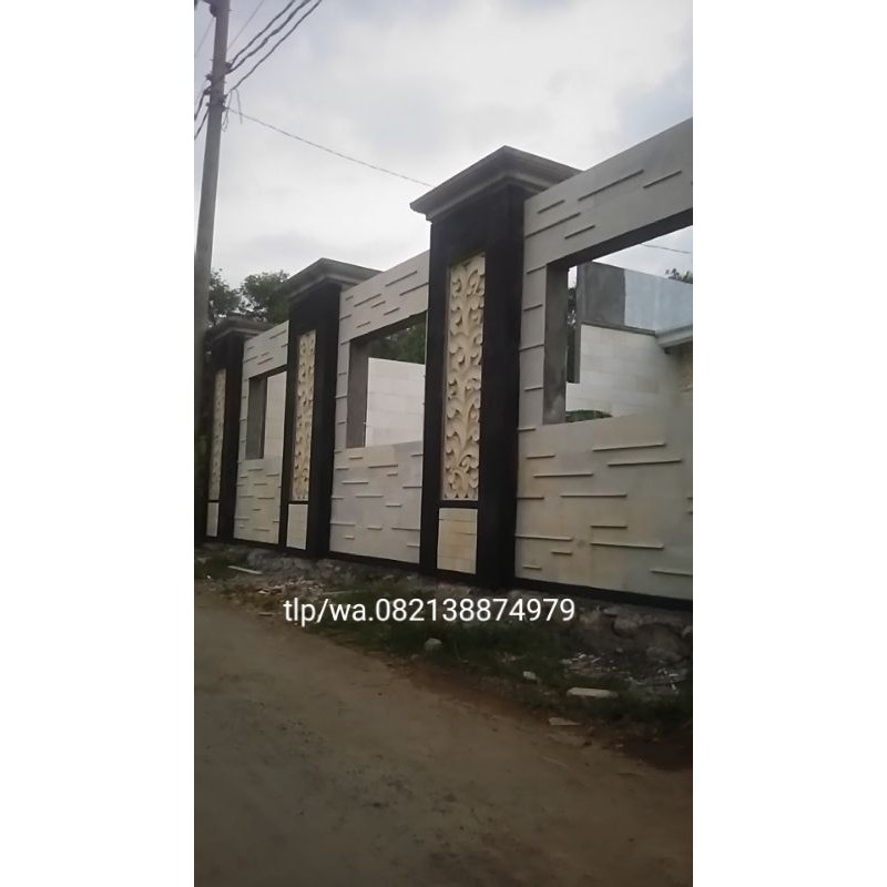 relief batu paras dan batu tempel hitam