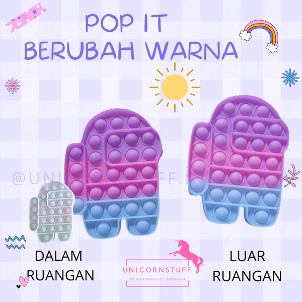 push pop it fidget toys among us changin color berubah warna