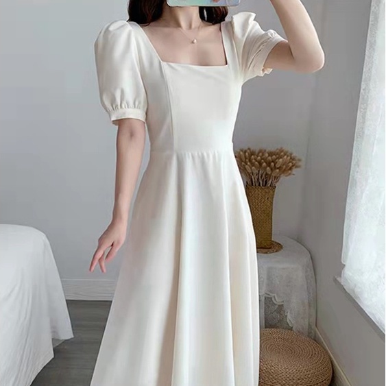 KTR dress wanita/Dress hitam/dress korean style/dress korea/dress putih panjang/Dress putih/dres