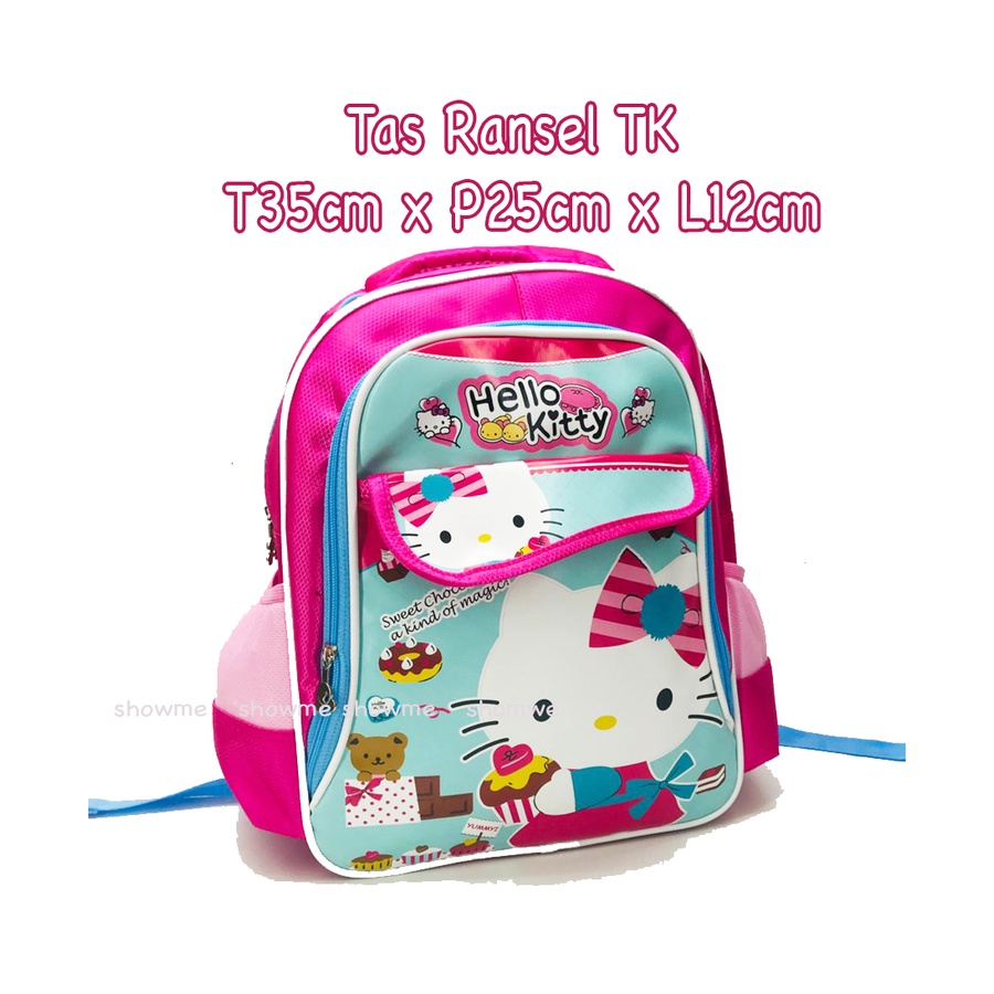 Showme Tas Ransel Anak Sekolah TK  PLAYGROU 14INCI / T35cm x P25cm xL12cm / HELLO KITTY