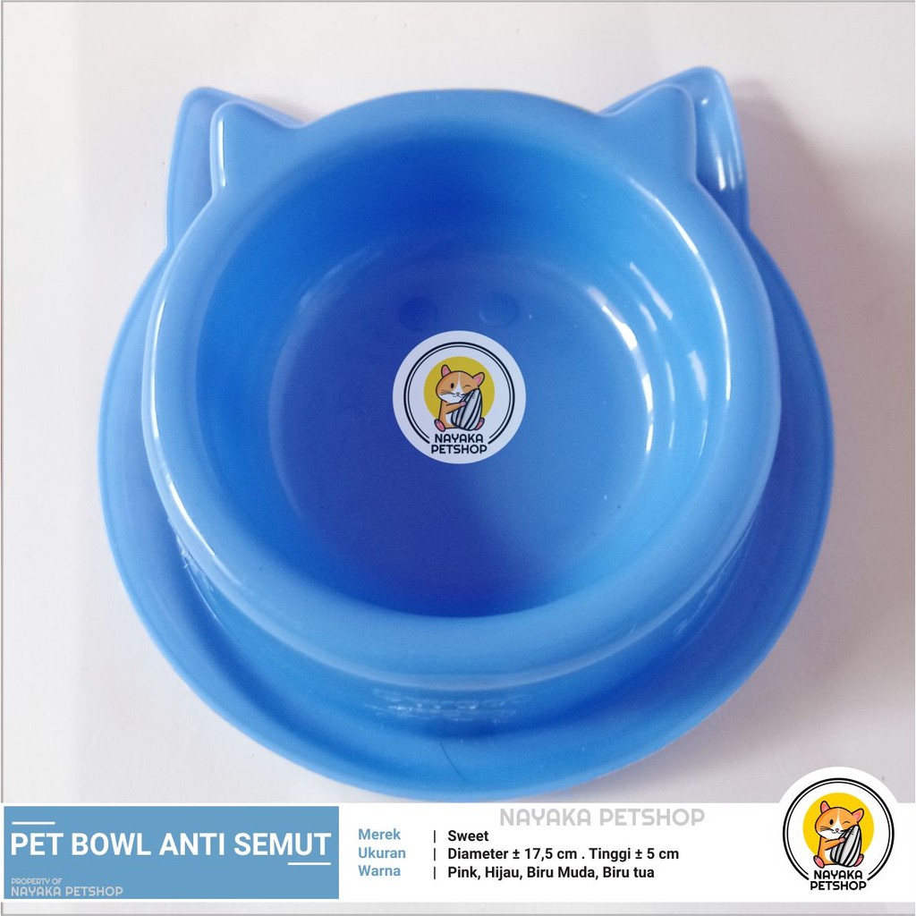 Pet Bowl Anti Semut Piring Tempat Wadah Makan Minum Hewan Kucing