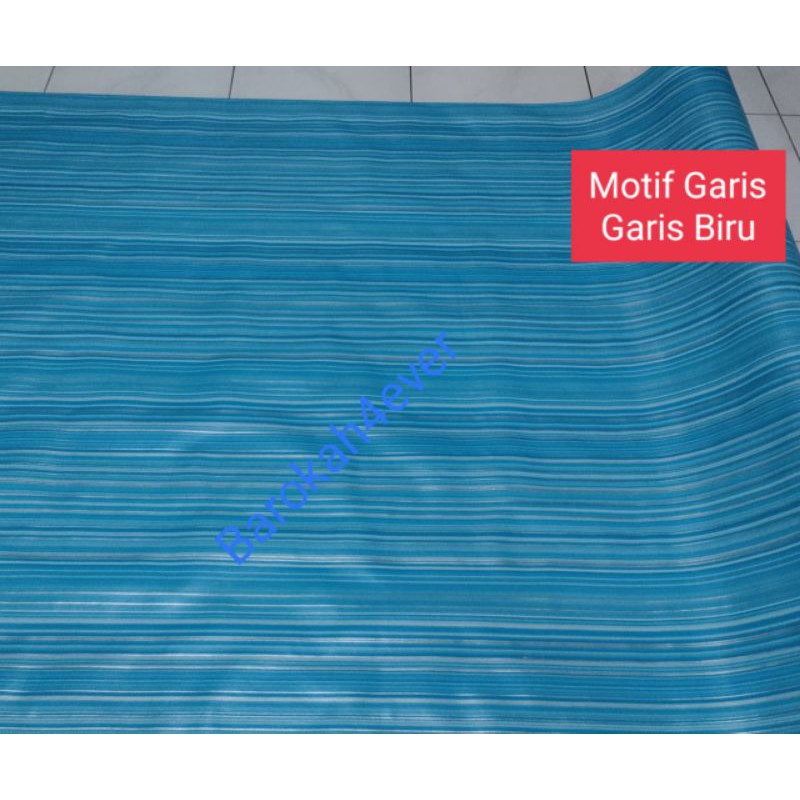 Karpet Plastik Vinyl Motif Kayu Biru