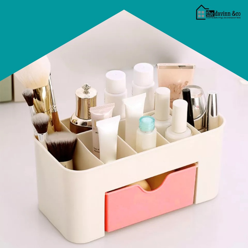 Rak Kosmetik Plastik Rak Kosmetik Mini Cosmetic Storage Drawer Laci Tempat Make Up Kotak Makeup