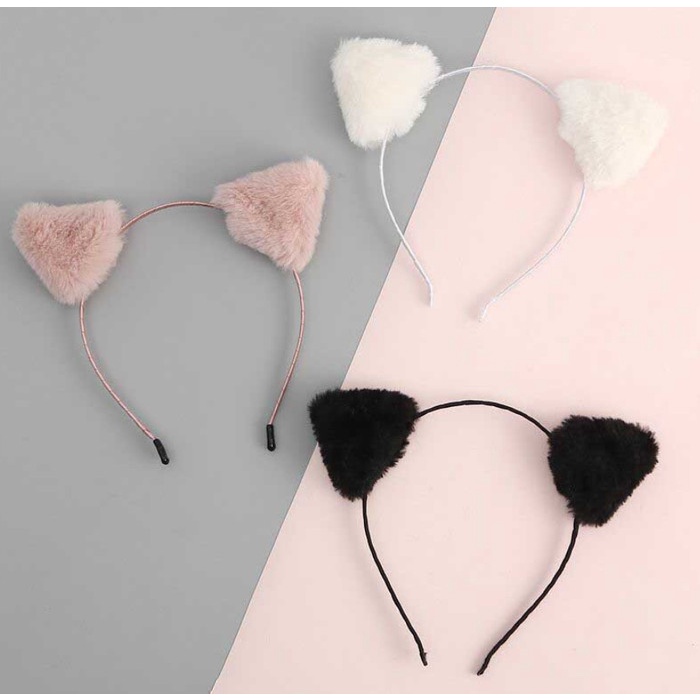 Bando Korea Bando Wanita Anak Telinga Kucing Bulu Cosplay Tycoon