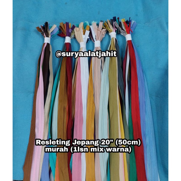 Resleting Jepang 20in (50cm) imp 1lsn Mix warna =rp.7.000/12pcs