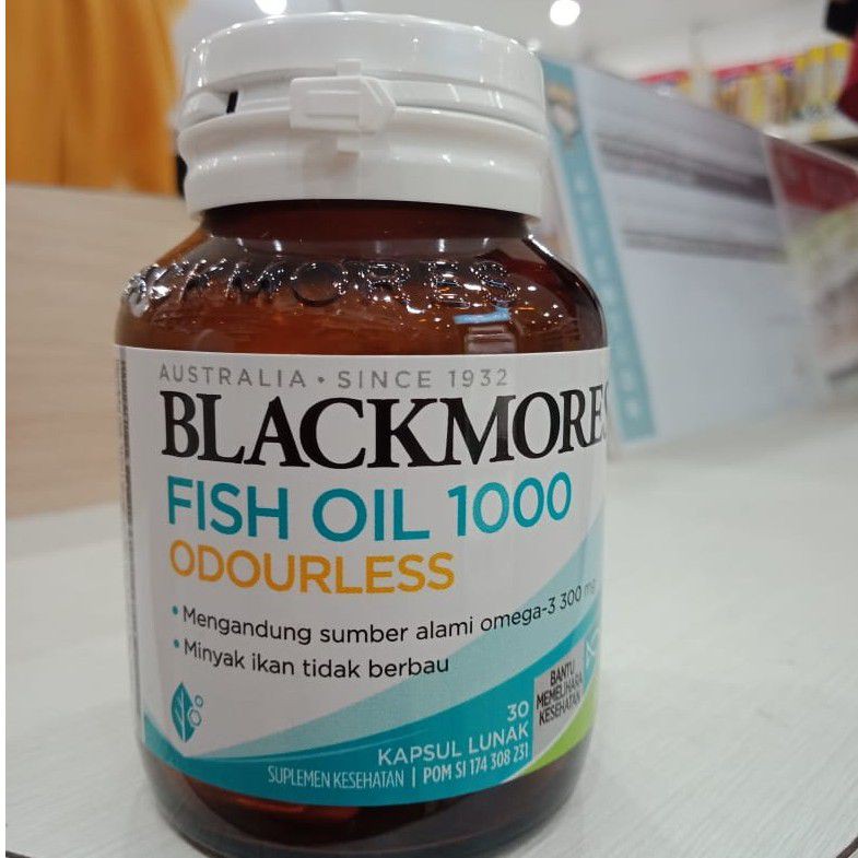 BLACKMORES ODOURLESS FISH OIL 1000mg BPOM KALBE - 30 kapsul