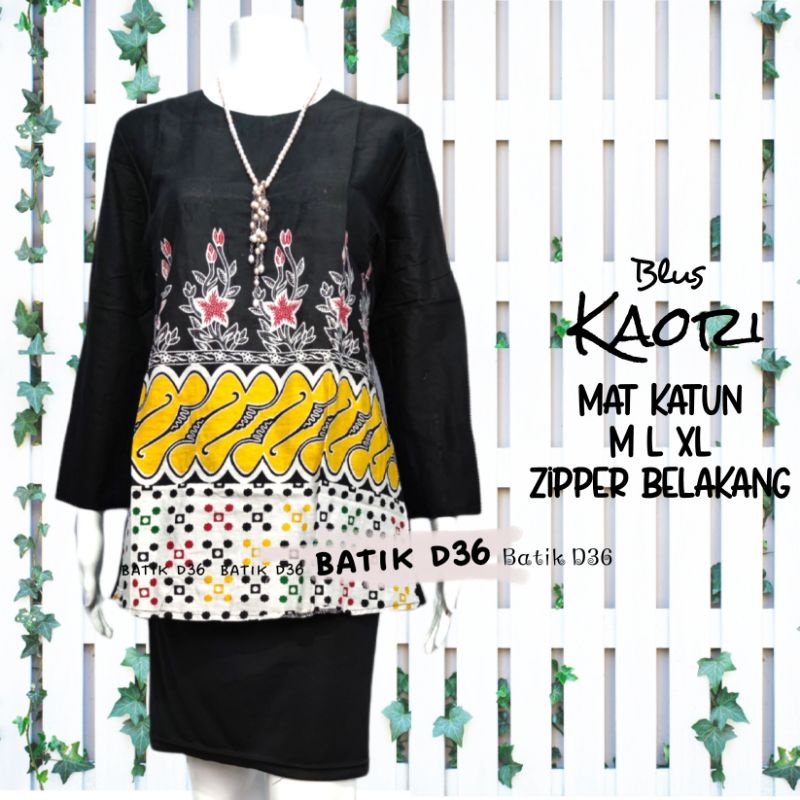 Blus Blouse katun batik murah kekinian modern atasan baju wanita remaja abg kerja cantik santai Kaori