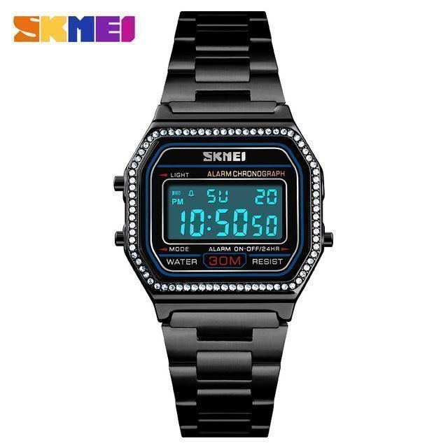 SKMEI 1474 Jam Tangan Wanita Digital Tali Stainless WATCHKITE WKOS