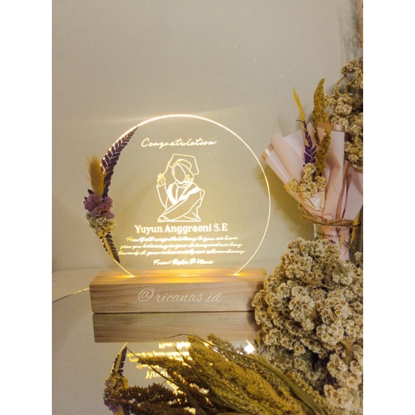 STAND ACRYLIC LETTERING /KADO WISUDA / WEDDING / LAMPU TIDUR / HOME DECOR / ACRYLIC LED