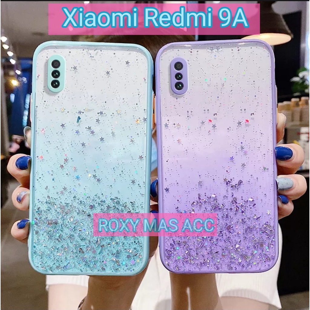 SOFTCASE GLITER ( XIAOMI REDMI 9A ) TERBARU CASE DOVE GLITER FUZE TRANSPARAN DENGAN PROTEKSI KAMERA,