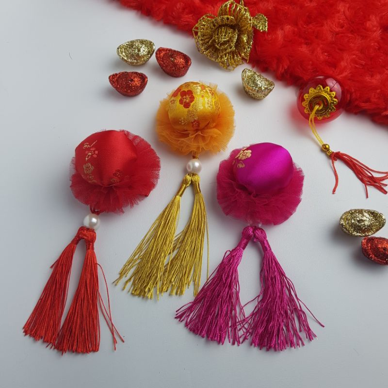 KODE I16-2 JEPIT RAMBUT ANAK IMLEK CEPOL BUN JUNTAI TASSEL