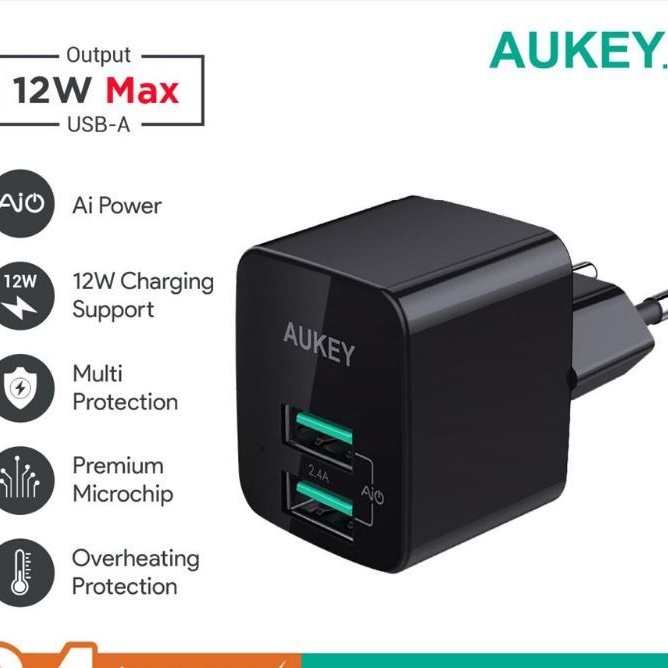 Aukey Adaptor PA-U32 2 Port USB 12W