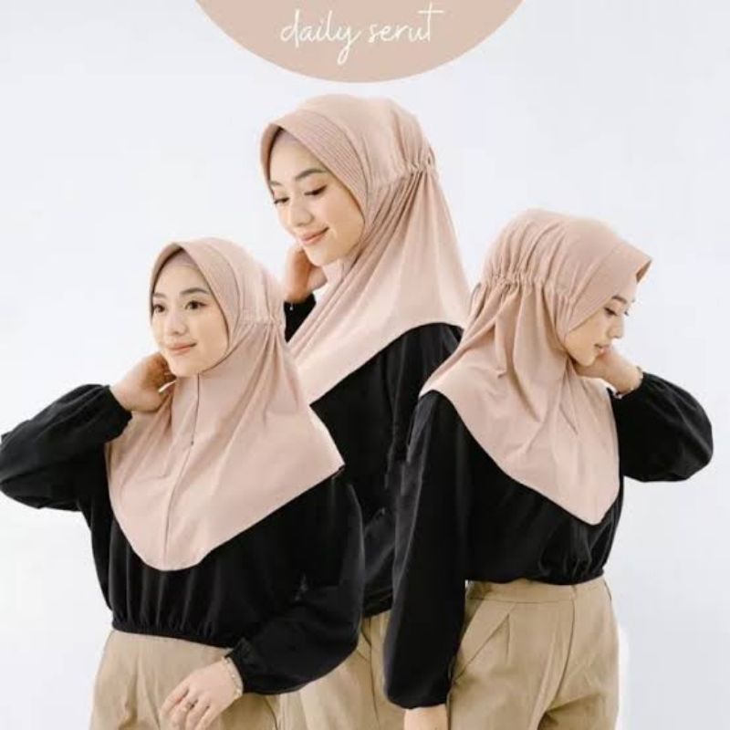 Jilbab serut polos | Jilbab Serut Jokowi | Jilbab serut Jersey