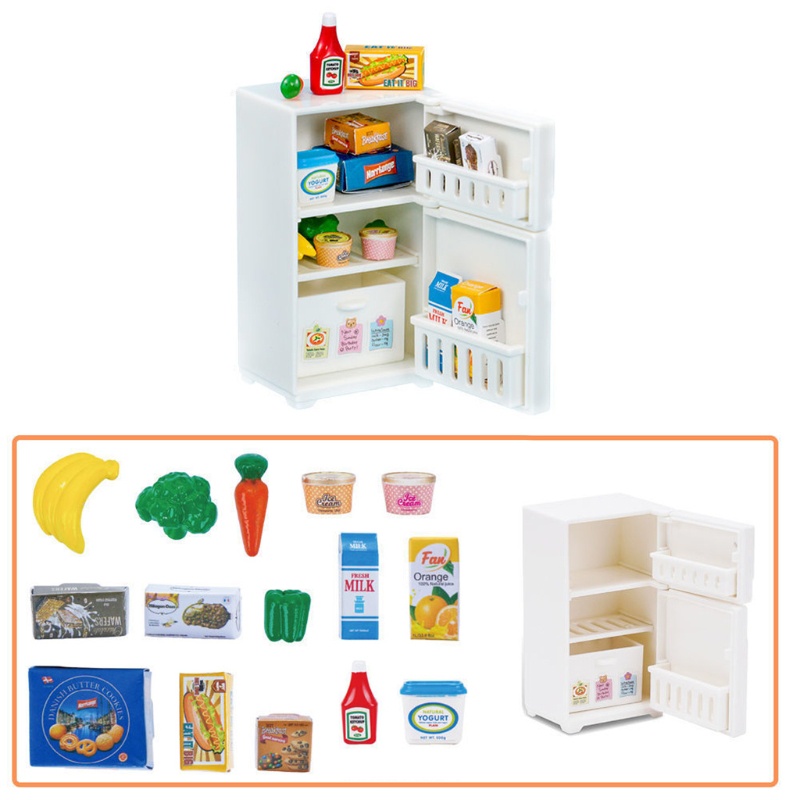 Mary 4in Model Freezer Realistis Kulkas Rumah Boneka Miniatur Kulkas Preschool &amp; Pretend for Play Toy for Toddler Gi