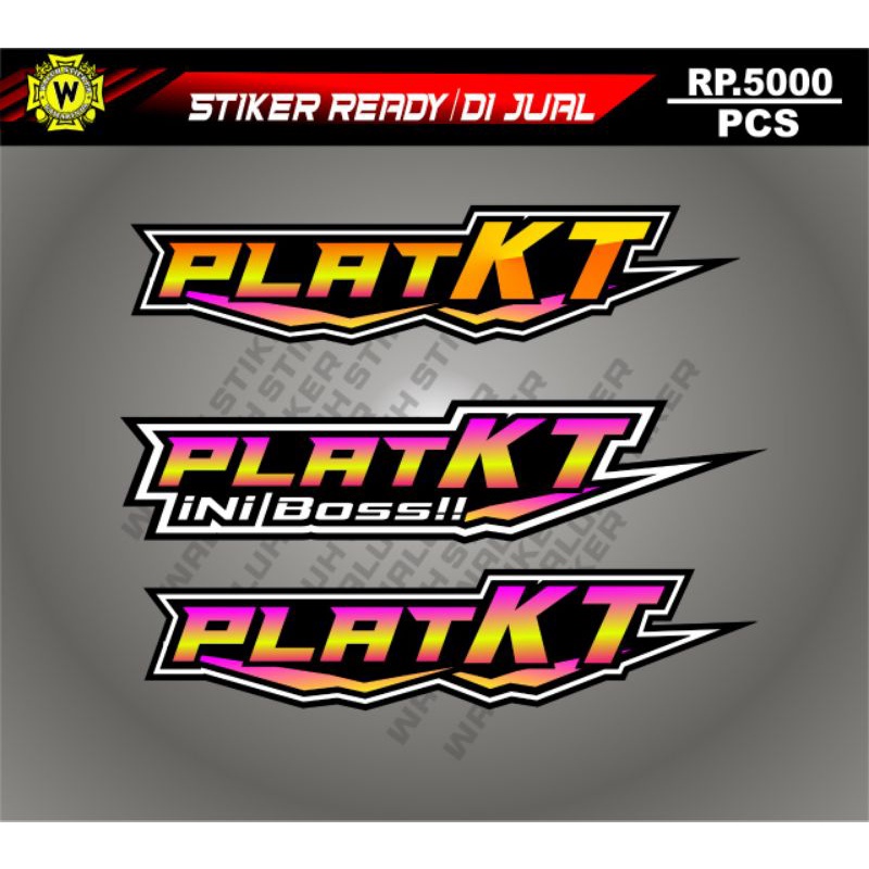 STIKER PLAT KT
