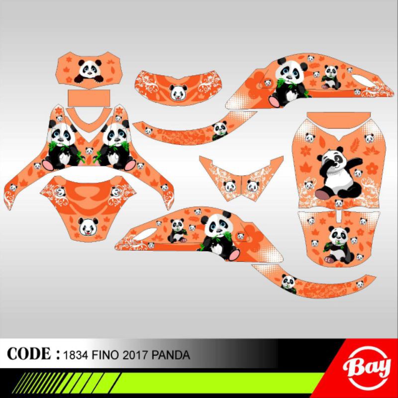 FINO DECAL STIKER MOTOR FINO MOTIF PANDA FULL BODY