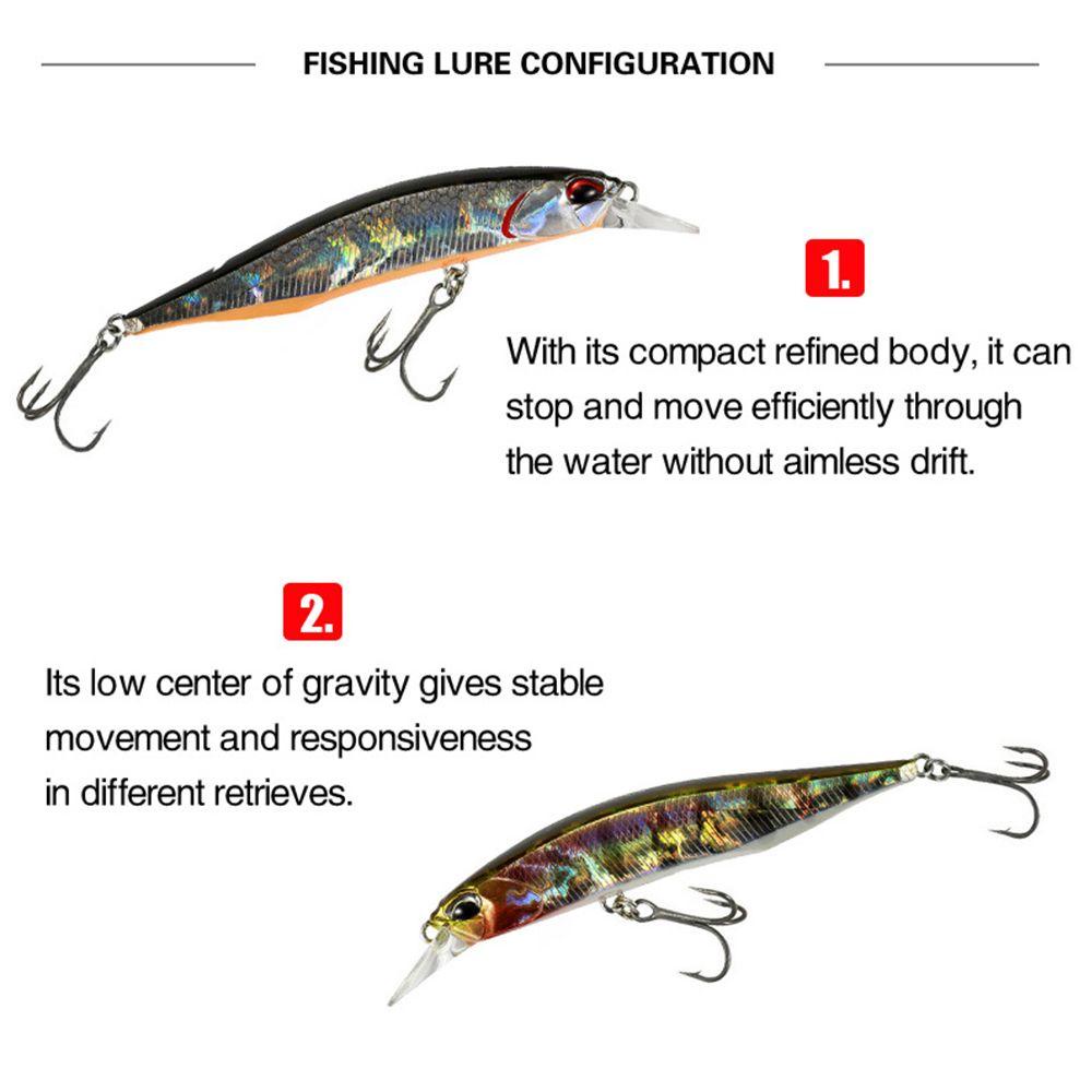 Top Minnow Lures 85mm/8g Crankbaits Tackle Memancing Musim Dingin Luar Ruangan